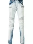 2016 balmain paris biker jeans pas cher bleu ciel  nuages blancs